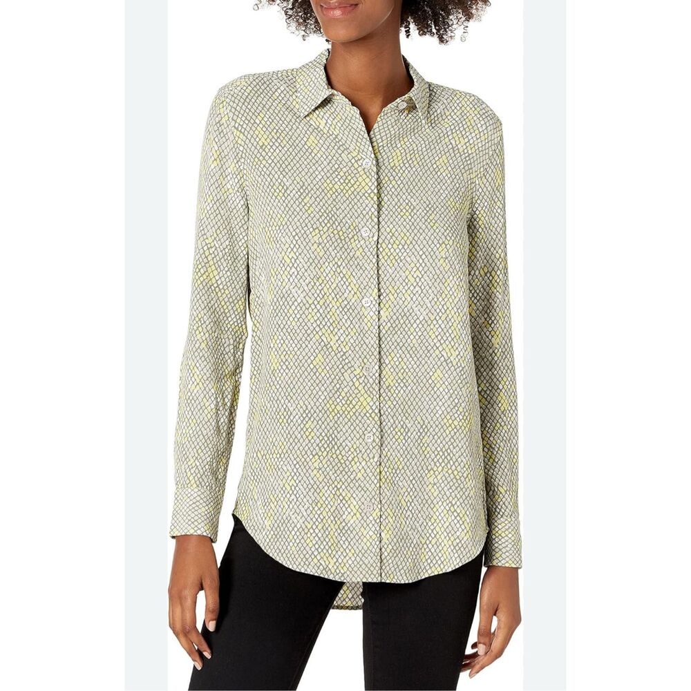 Equipment‎ Femme Essential Silverlin Multi Snakeprint Geo Button-Down Top XS